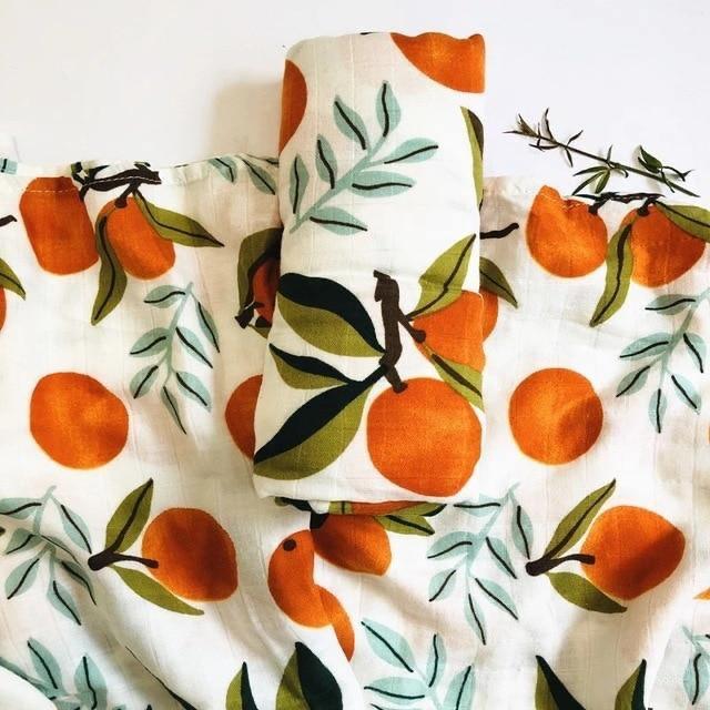 Bamboo Muslin Wrap - Orange