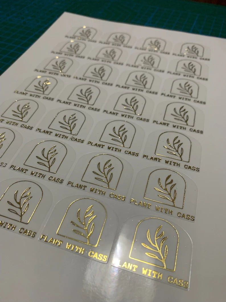 CUSTOM FOIL STICKERS | Wedding Favor Stickers | Logo Foil Custom Stickers | Custom Foiled Clear Stickers