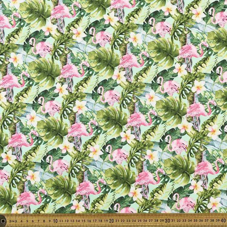 Cotton Poplin Fabric Fancy Flamingo 50x55cm FQ