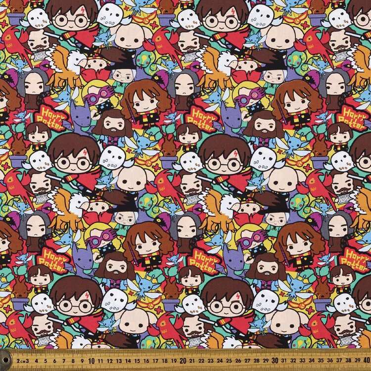 Cotton Poplin Fabric Harry Potter Comic 50x55cm FQ