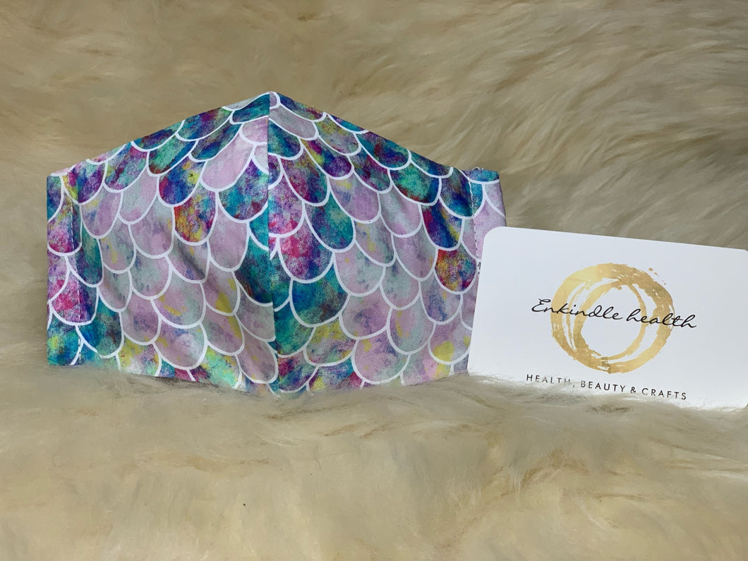 Mermaid - Triple Layer Face Mask with Filter Pocket