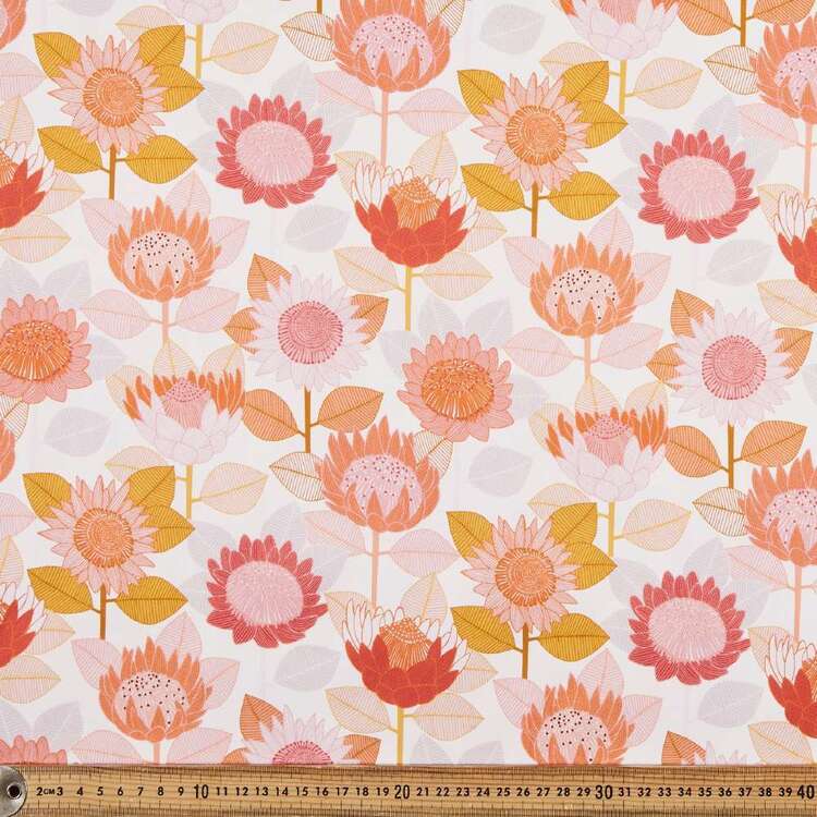 Cotton Drill Fabric JP King Protea Light 50x55cm FQ