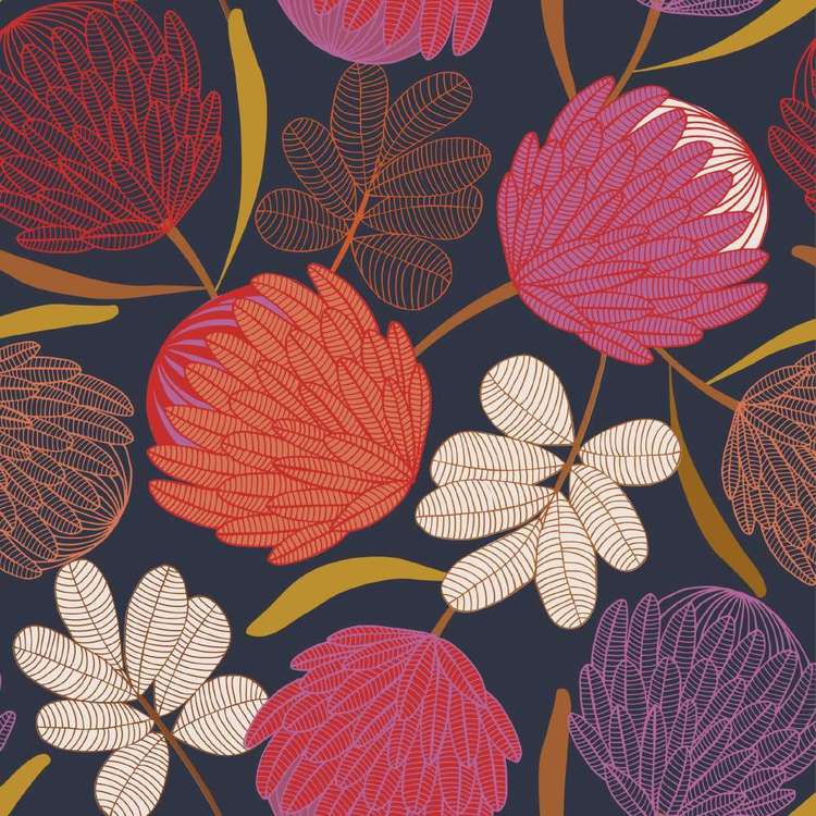 Cotton Drill Fabric JP Protea 50x55cm FQ