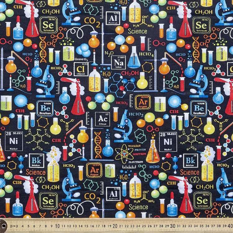 Cotton Fabric Science Lab 50x55cm FQ