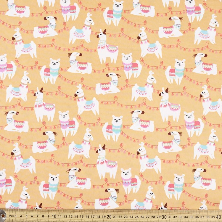 Cotton Poplin Fabric Tassels Llama 50x55cm FQ