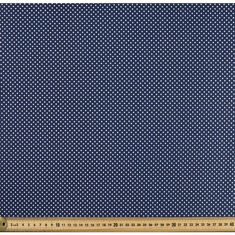 Cotton Poplin Fabric Polka Dots Navy 50x55cm FQ